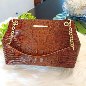 Brahmin Melbourne Debra Croc Embossed Satchel: NWT & Dustbag.